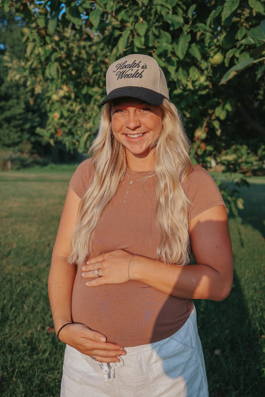 Health is Wealth BLACK & CREAM Hat